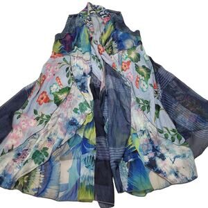 Adore floral patchwork longline kimono cardigan small boho layering bohemian